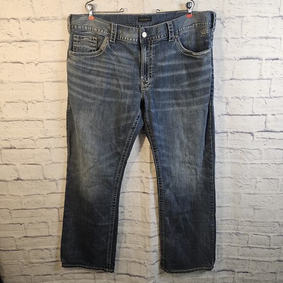 Silver Jeans Other - Silver Jeans Co Mens Zac Relaxed Fit Straight Leg Medium Wash Denim Size 42x34